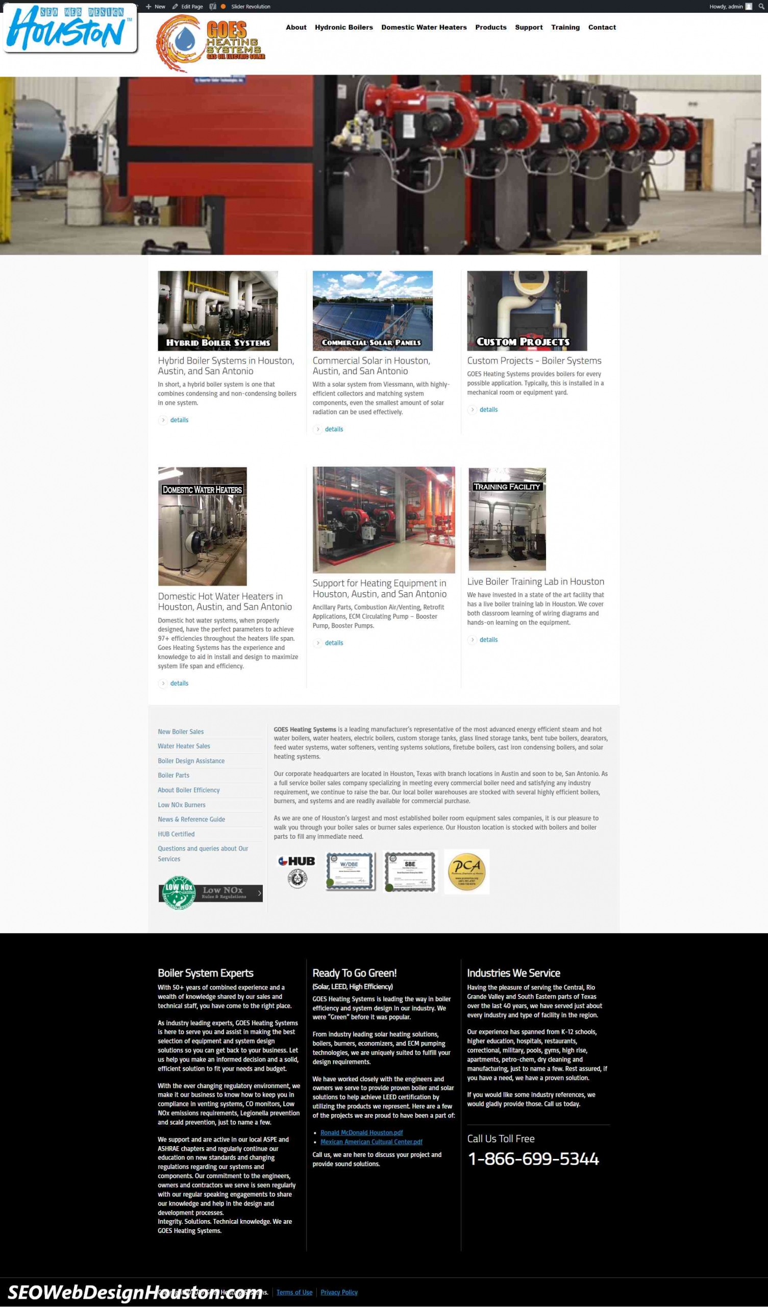 Houston SEO & Houston Website Designers - Customer Designed GoesHeatingSystems.com