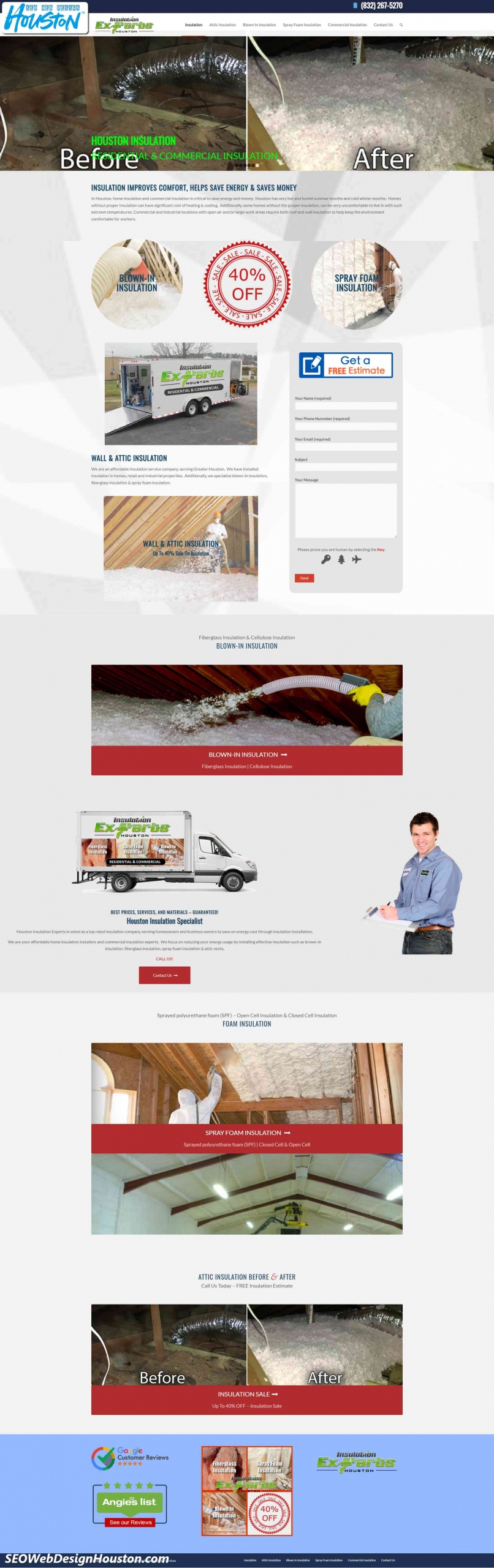 Houston SEO & Houston Website Designers - Customer Designed HoustonInsulationExperts.com