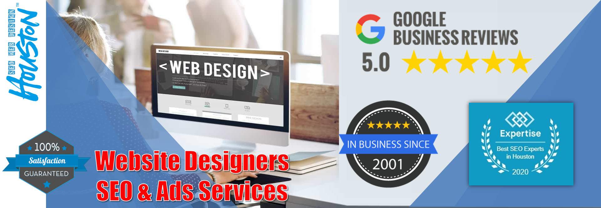 SEO Web Design Houston - Google Reviews - 5 Star Rating Since 2001